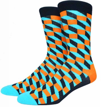 Alpaca skyblue hexagon pattern socks