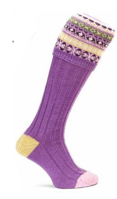 CALCETINES DE CACHEMIRA Y SEDA DE ALPACA – DISEÑO DE BOTA DE CANALÉ ANCHO HASTA LA RODILLA