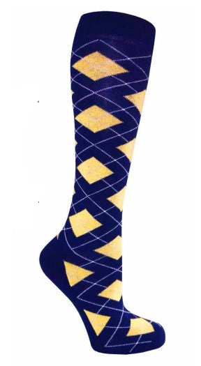 Argyle Knee-high alpaca socks