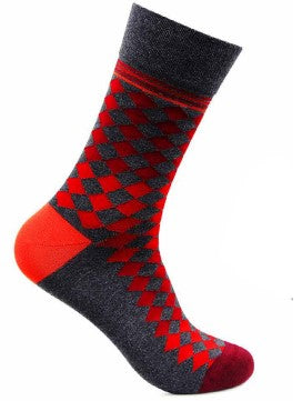 ALPACA SOCKS WITH DIAMOND CHESSBOARD PATTERN
