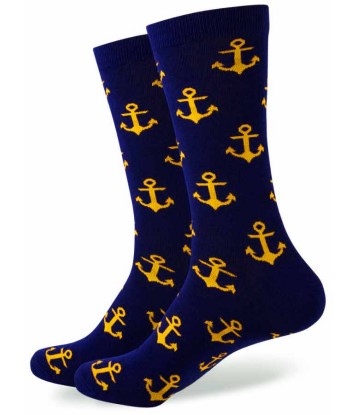 socks with bold anchor designs