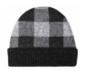 Cozy tartan scarf and hat set made of premium alpaca, merino, and angora wool