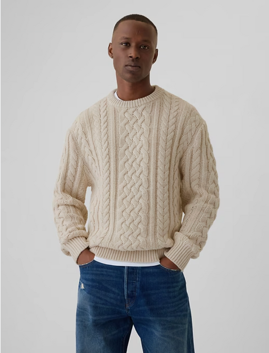Men’s Textured Baby Alpaca & Merino Sweater