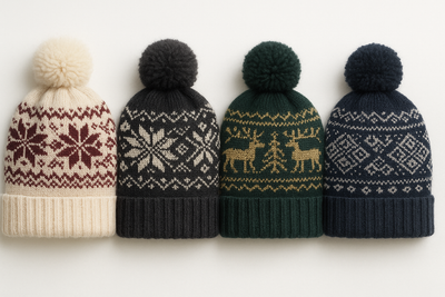 "Alpaca hats & beanies for women, luxury old-fashion style, multiple colors and patterns. Centered composition, horizontal layout, professional look."
You must choose nordic patterns
Different
And show 4 beanies