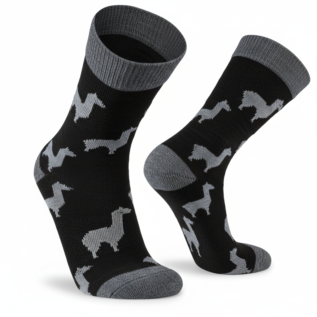 Luxury Alpaca Print Knit Socks – Wholesale – Medium Weight Unisex