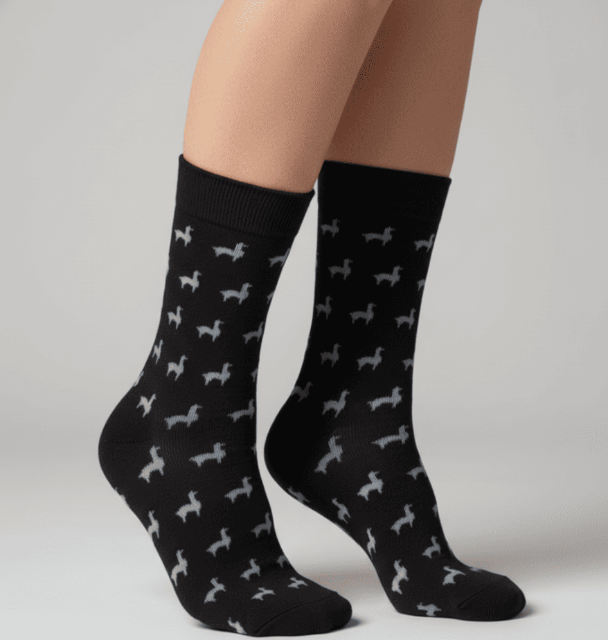Alpaga Print Socks – Baby Alpaca Wool Wholesale – Medium Weight Unisex