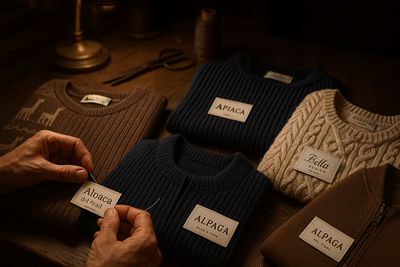 the patterns of the sweaters must be different: Alpaca print knitted pattern, rib pattern, cable knit, zip jacket of alpaca