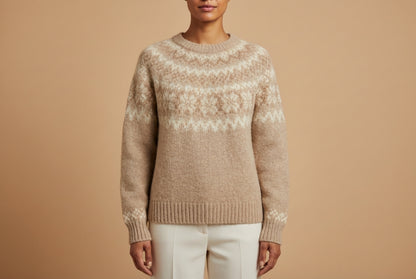 Alpaca Jacquard Knit Women’s Sweater – Wholesale