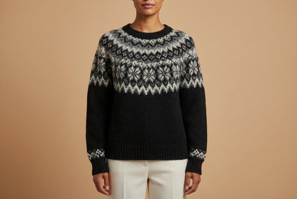 Alpaca Jacquard Knit Women’s Sweater – Wholesale