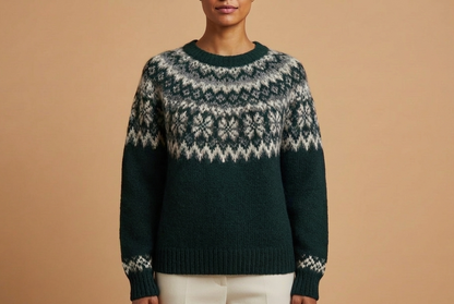 Alpaca Jacquard Knit Women’s Sweater – Wholesale