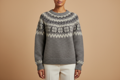 Alpaca Jacquard Knit Women’s Sweater – Wholesale