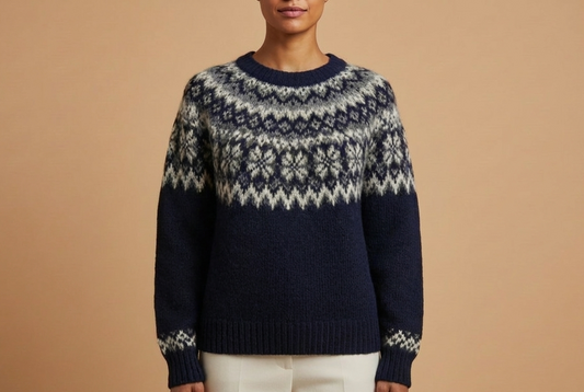 Alpaca Jacquard Knit Women’s Sweater – Wholesale