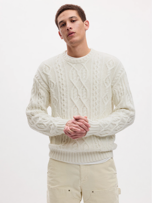Suéter texturizado de alpaca y merino bebé para hombre