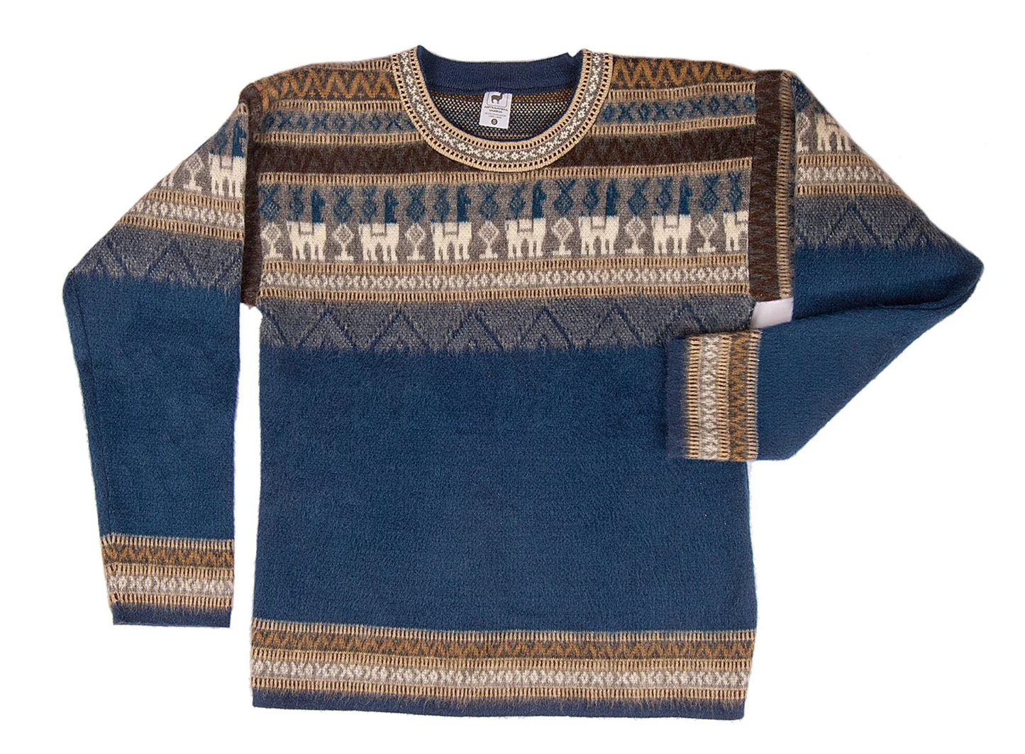 Suéter con estampado de alpaca para hombre