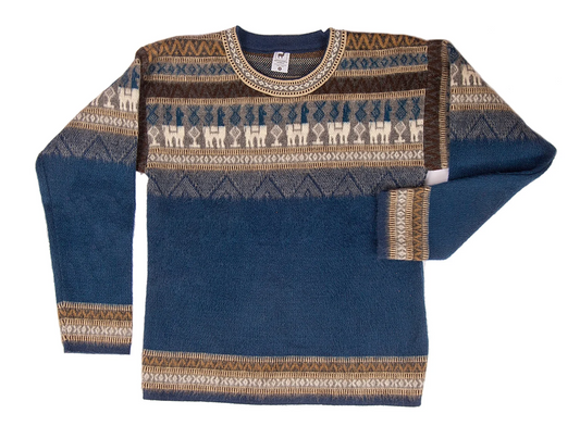 Suéter con estampado de alpaca para hombre