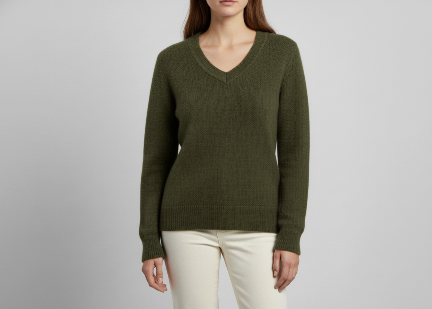 Women’s Baby Alpaca V-Neck Sweater Wholesale - Fine Knit Sweater