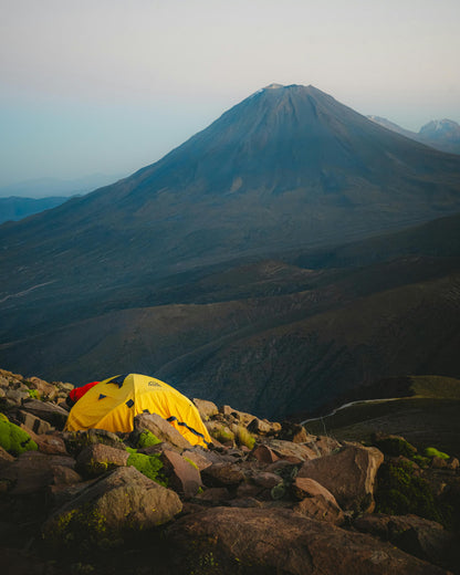 Camping at the bottom of the Misti volcano