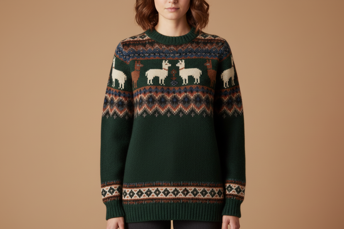 Alpaca Intarsia Women’s Sweater – Wholesale