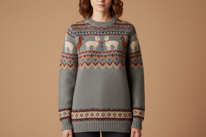Alpaca Intarsia Women’s Sweater – Wholesale