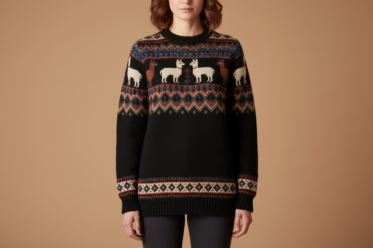 Alpaca Intarsia Women’s Sweater – Wholesale