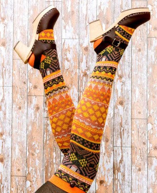 ALPACA ORANGE SOCKS THIGH STOCKINGS