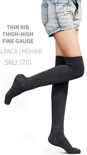 Wholesale women’s alpaca mohair knee-high socks medium gauge