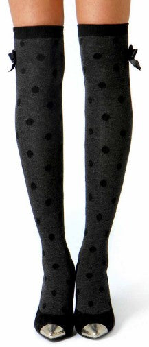 alpaca black thigh high socks