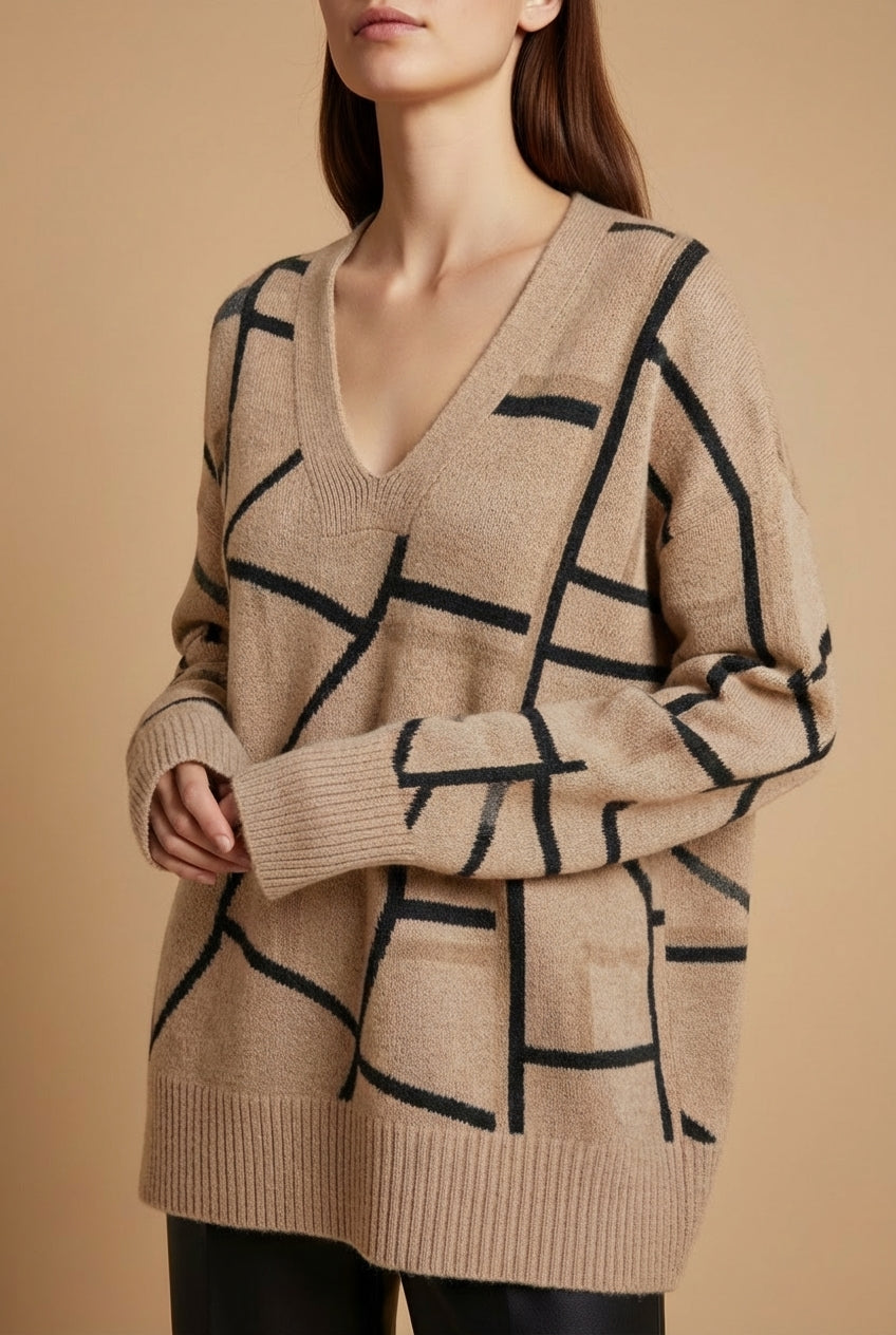Alpaca Winter Pattern Women’s Sweater – Wholesale