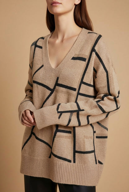 Alpaca Winter Pattern Women’s Sweater – Wholesale