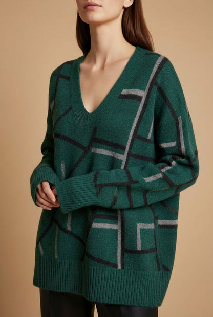 Alpaca Winter Pattern Women’s Sweater – Wholesale