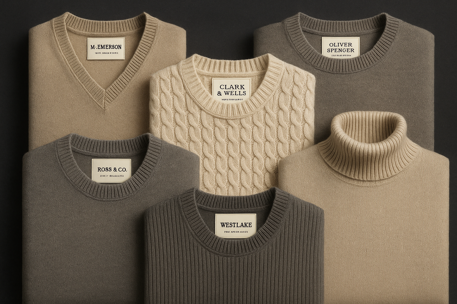 It´s looking better but the sweaters needs to have different designs: V Neck, Round Neck, Cable Knit, RIB Knit Shadow, turtle neck