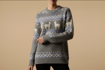 Alpaca Pattern Women’s Sweater – Wholesale