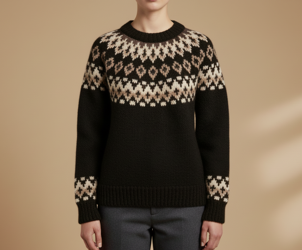 Alpaca Motif Women’s Sweater – Wholesale