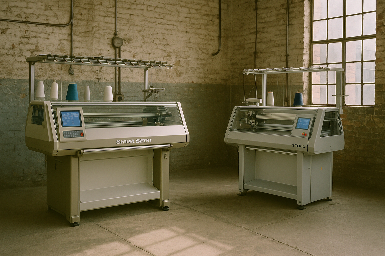the machines must be mmodern, the location little bit old, needs to be realistic like a picture with no so good resolution