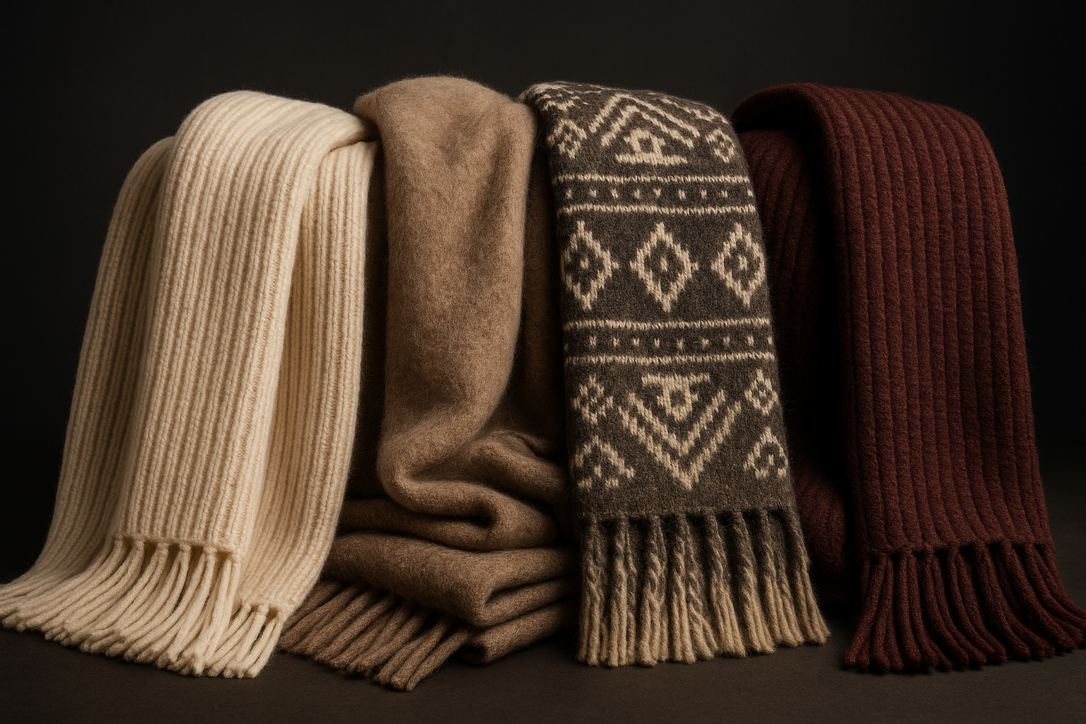 They must be in different textures

Some of them Ribbed, Some brushed, some with alpaca patterns
All in a realistic way, no AI look
