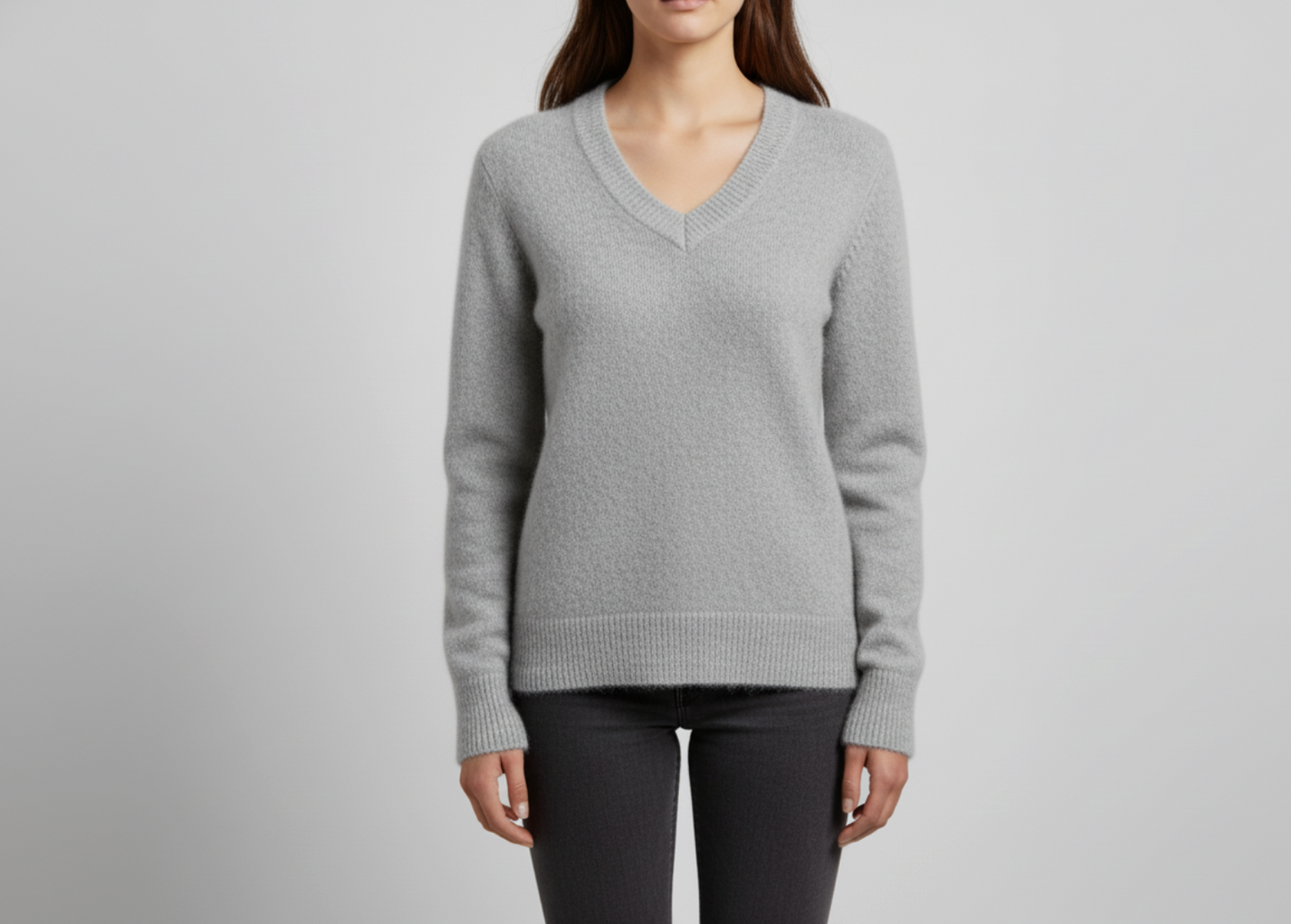 Women’s Baby Alpaca V-Neck Sweater Wholesale - Fine Knit Sweater