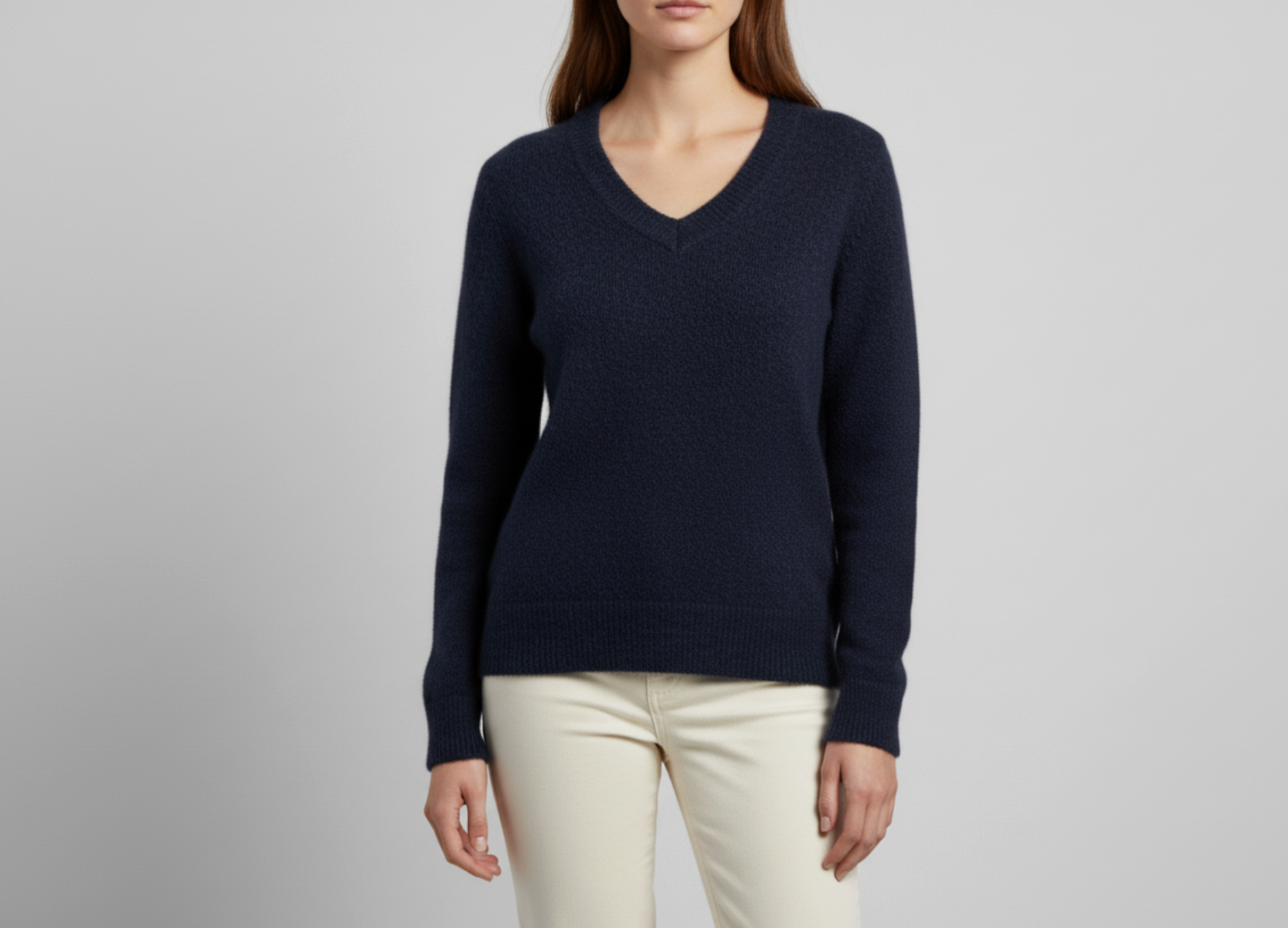 Women’s Baby Alpaca V-Neck Sweater Wholesale - Fine Knit Sweater