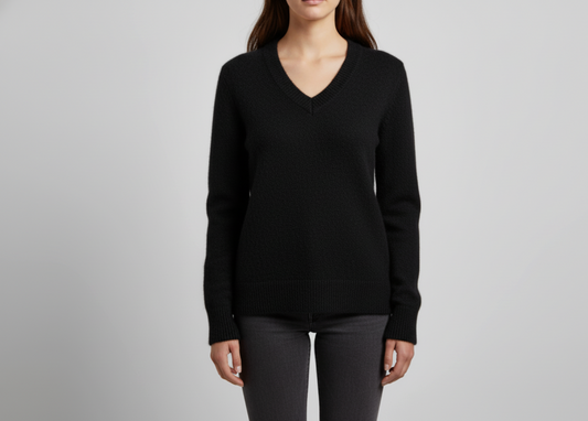 Women’s Baby Alpaca V-Neck Sweater Wholesale - Fine Knit Sweater